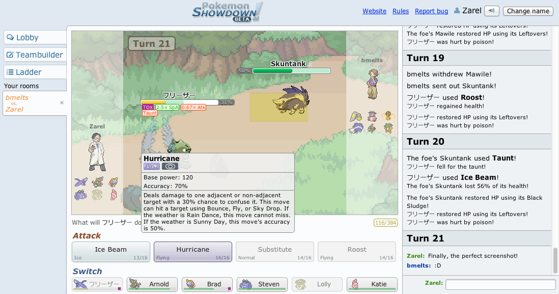 Screenshot of Pokémon Showdown (Browser, 2011) - MobyGames